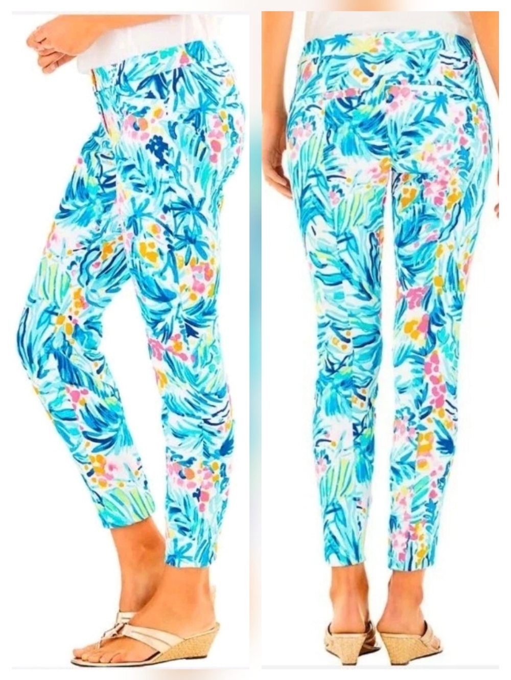 Lilly Pulitzer Kelly Skinny Ankle Pant Serene Blue Tippy Top